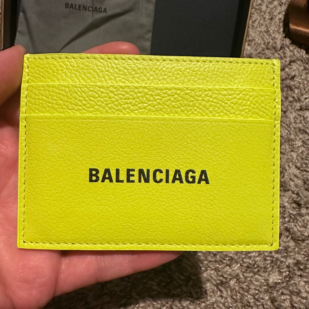 Balenciaga Neon Card Holder (never used)